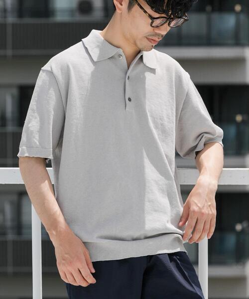 URBAN RESEARCH ROSSO MEN（アーバンリサーチロッソメン）の「『UR TECH ひやサラクール』AIRDRYリラックスポロ（ポロシャツ・メンズ・ネイビー/ライトグレー/チャコールグレー/カーキ・MEDIUM/LARGE）」の8枚目の写真
