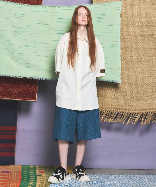 MAISON SPECIAL◆長袖シャツ/FREE/ポリエステル/ブルー/21231315107 UNISEX》4 Colors Chambray Washable Wool Prime-Over Regular