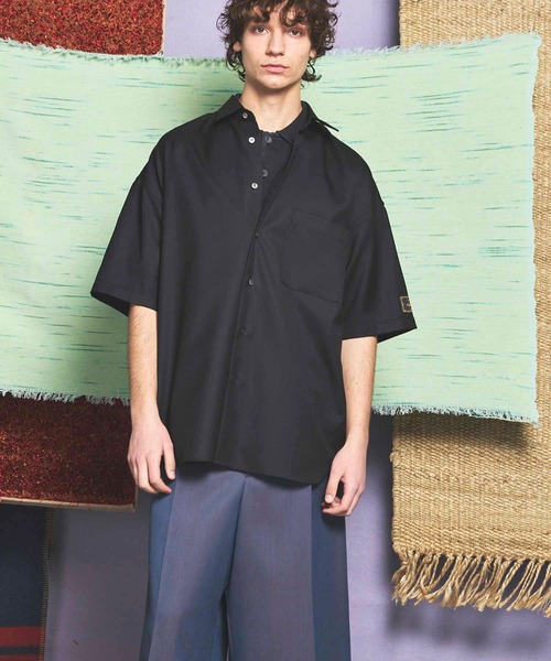 新品未使用WOOL RICH シャンブレー バンドカラー プルオーバーシャツ 24913030000_1.jpg