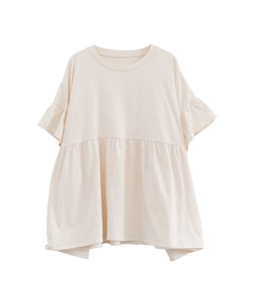 aquagarage(アクアガレージ)の「フリルギャザーカットソー レディース(Tシャツ/カットソー・レディース・ブラック/チャコール/コーラル/アイボリー・M)」の10枚目の写真