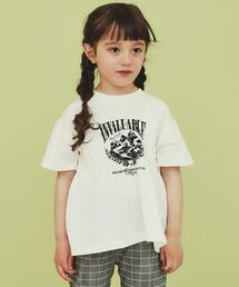 THE SHOP TK （ザ ショップ ティーケー ）の「【110-150】シャーリングロゴTシャツ/ママとおそろい・洗濯機OK（Tシャツ/カットソー・キッズ）」