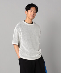 β MEN | 半袖メッシュ クルーネックニット(ニット/セーター)