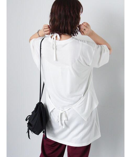 ehka sopo（エヘカソポ）の「リボンシャーリング巾着バッグ（ハンドバッグ・レディース・カーキ/ブラック/オフホワイト・F）」の16枚目の写真