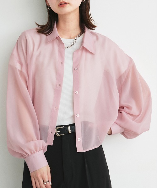 美品♡2023AW エブール ポリウールハーフシャツ 半袖シャツ ショート丈 M 美品♡2023AW エブール ポリウールハーフシャツ 半袖シャツ