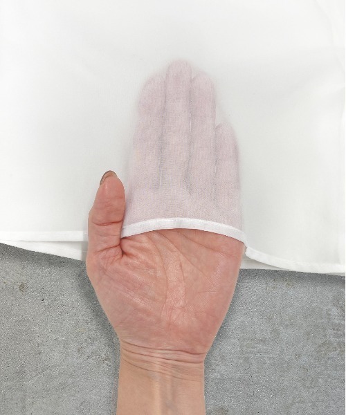 ad thie（アドティエ）の「ショート丈シアーシャツ 半袖リブTシャツセット（シャツ/ブラウス・レディース・ライトグレー/ピンク/オフホワイト/ブラック/ライトブルー・FREE）」の10枚目の写真