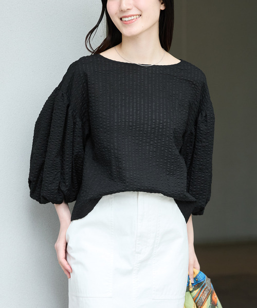 ヴェルメイユ イエナ ボリュームスリーブ ブラウス　日本製 セール】ボリュームスリーブブラウス（シャツ/ブラウス