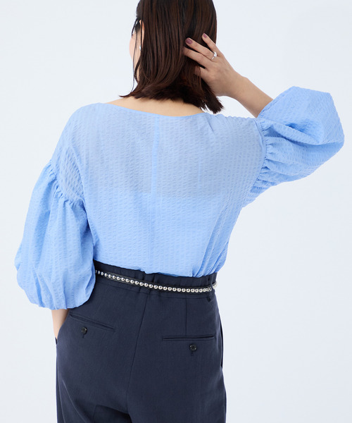 ヴェルメイユ イエナ ボリュームスリーブ ブラウス　日本製 セール】ボリュームスリーブブラウス（シャツ/ブラウス