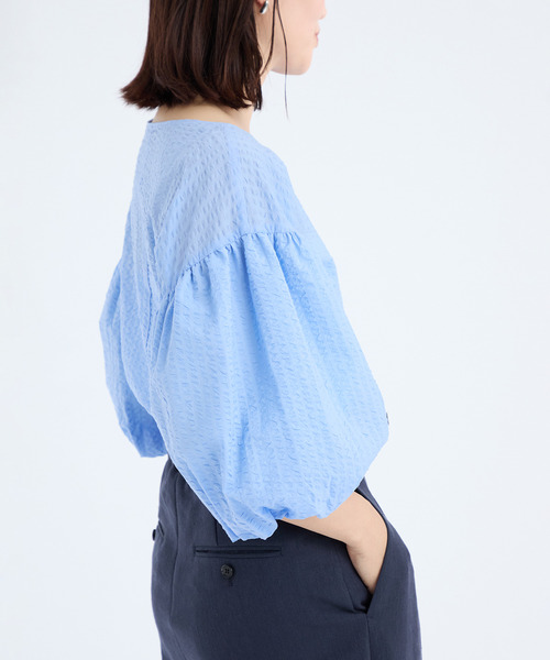 VERMEIL par iena シャーリング ボリューム ブラウス 日本製 VERMEIL par iena｜ボリュームスリーブブラウス | Rakuten