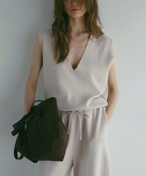 コットンシルクスムースニットパンツ(S IVORY): ボトムス