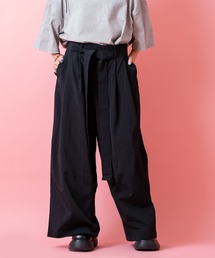 a.p.o.v. コードロングベルトマットポリスーパーワイド袴パンツ