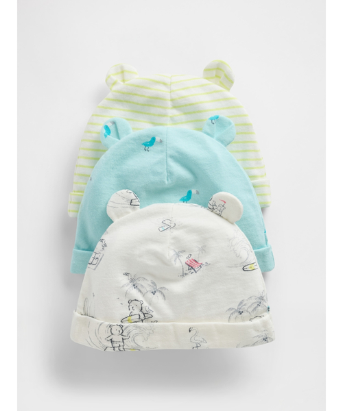 GAP(ギャップ)の「はじめてのお気に入り オーガニックコットン ビーニー 3枚セット (ベビー)(ニットキャップ/ビーニー・キッズ・マルチ・0-3M/3-6M/6-12M)」の1枚目の写真