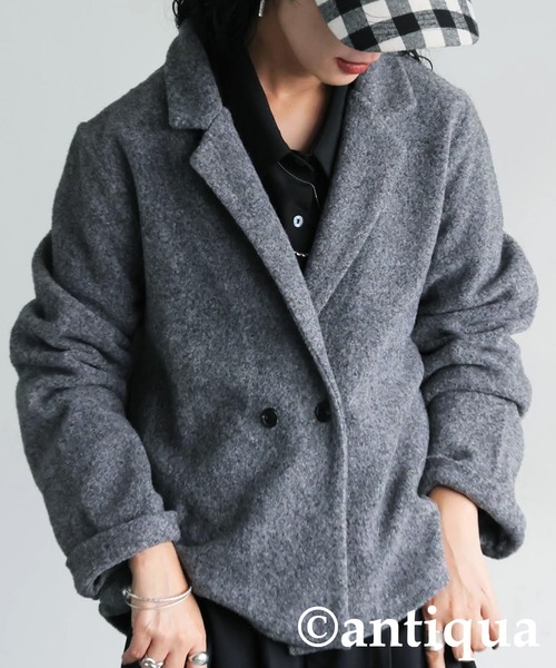 antiqua(アンティカ)の「プードルジャケット(テーラードジャケット・レディース・ブラック/グレー・ONESIZE)」の1枚目の写真