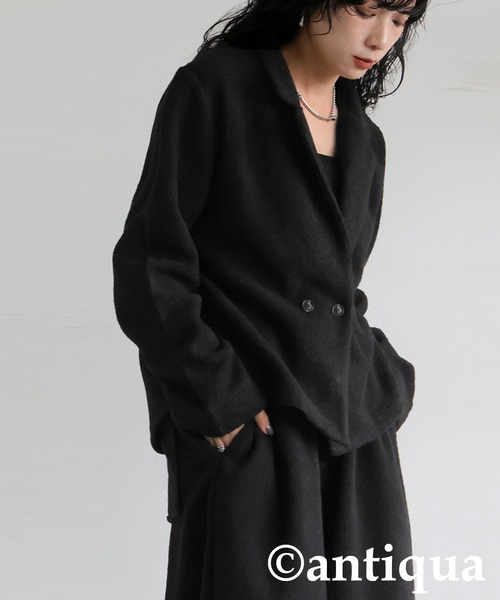 antiqua(アンティカ)の「プードルジャケット(テーラードジャケット・レディース・ブラック/グレー・ONESIZE)」の15枚目の写真
