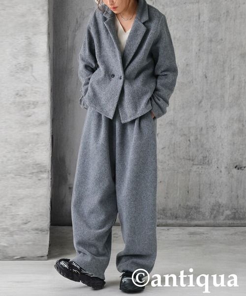 antiqua(アンティカ)の「プードルジャケット(テーラードジャケット・レディース・ブラック/グレー・ONESIZE)」の19枚目の写真