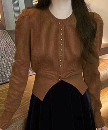 ニットセーター レディース ボダン付き