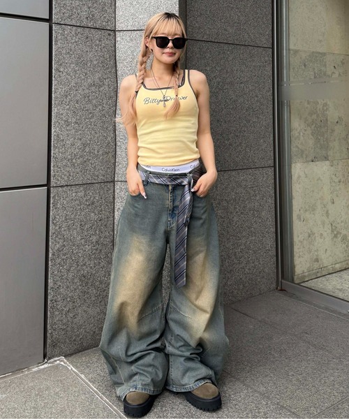 sedacle(セダクル)の「ワイドカーブカラーデニム(デニムパンツ・メンズ・パープル/インディゴブルー/ダークネイビー/ピンク・LARGE/MEDIUM/SMALL)」の9枚目の写真