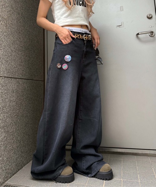 sedacle(セダクル)の「ワイドカーブカラーデニム(デニムパンツ・メンズ・パープル/インディゴブルー/ダークネイビー/ピンク・LARGE/MEDIUM/SMALL)」の19枚目の写真
