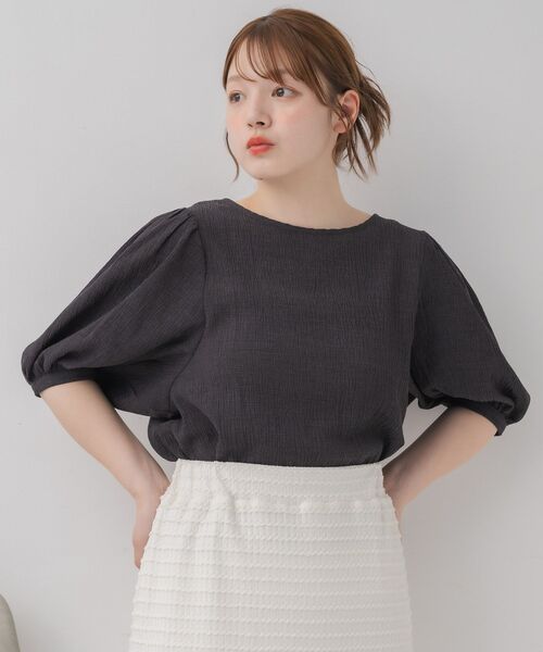 RETRO GIRL(レトロガール)の「パフスリーブBL(シャツ/ブラウス・レディース・ナチュラル/チャコールグレー/ライトブラウン・FREE)」の18枚目の写真