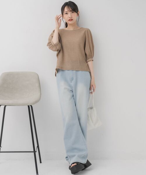 RETRO GIRL(レトロガール)の「パフスリーブBL(シャツ/ブラウス・レディース・ナチュラル/チャコールグレー/ライトブラウン・FREE)」の22枚目の写真
