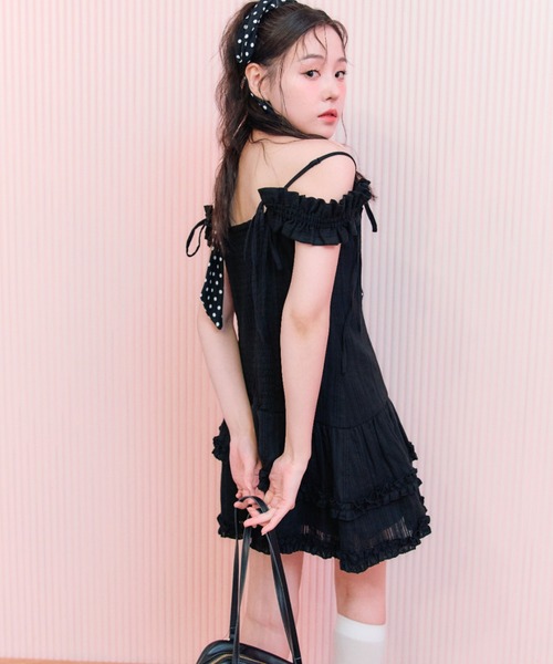 OLIVE des OLIVE（オリーブデオリーブ）の「フリルキャミチュニック（キャミソール・レディース・オフホワイト/ピンク/ブラック・FREE）」の22枚目の写真