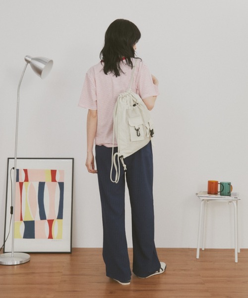 MERLOT（メルロー）の「【動画あり】シアサッカーストライプロングパンツ（その他パンツ・レディース・ネイビー/ブラック/レッド系その他/グリーン系その他/ブラウン系その他/ブラック系その他/レッド/ブラック系/ブルー系/イエロー系・FREE）」の21枚目の写真