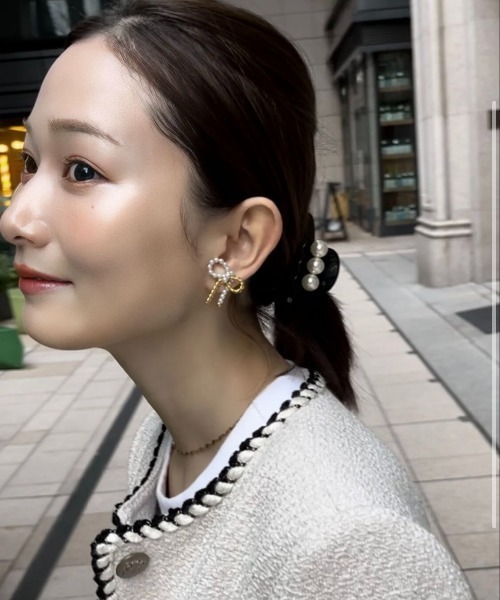 felice】ball ribbon pierce（ピアス（両耳用））｜felice