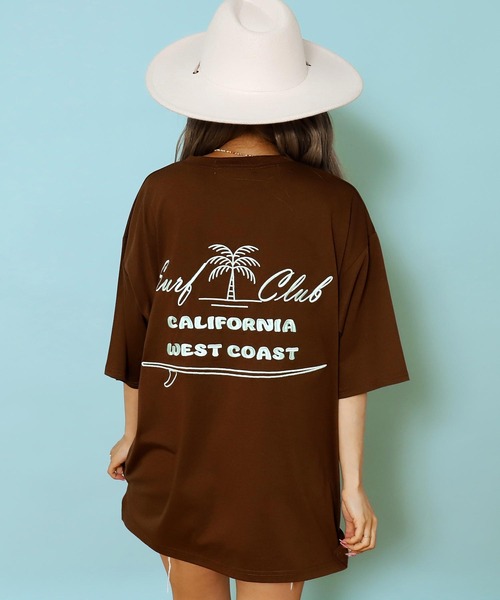 anap mimpi（アナップミンピ）の「サーフ プレート メッセージ カラー ロゴ 刺繍 Tシャツ（Tシャツ/カットソー・レディース・ブラウン/ピンク/ブルー/オフホワイト・FREE）」の2枚目の写真