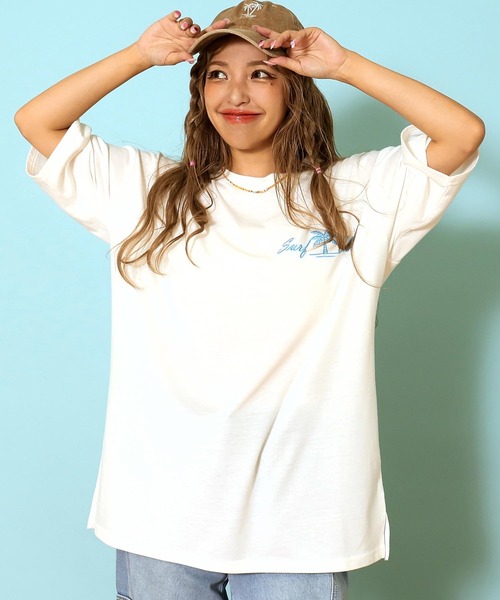 anap mimpi（アナップミンピ）の「サーフ プレート メッセージ カラー ロゴ 刺繍 Tシャツ（Tシャツ/カットソー・レディース・ブラウン/ピンク/ブルー/オフホワイト・FREE）」の5枚目の写真