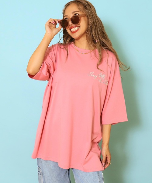 anap mimpi（アナップミンピ）の「サーフ プレート メッセージ カラー ロゴ 刺繍 Tシャツ（Tシャツ/カットソー・レディース・ブラウン/ピンク/ブルー/オフホワイト・FREE）」の15枚目の写真