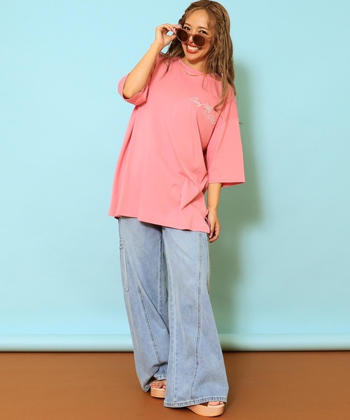 anap mimpi（アナップミンピ）の「サーフ プレート メッセージ カラー ロゴ 刺繍 Tシャツ（Tシャツ/カットソー・レディース・ブラウン/ピンク/ブルー/オフホワイト・FREE）」の16枚目の写真