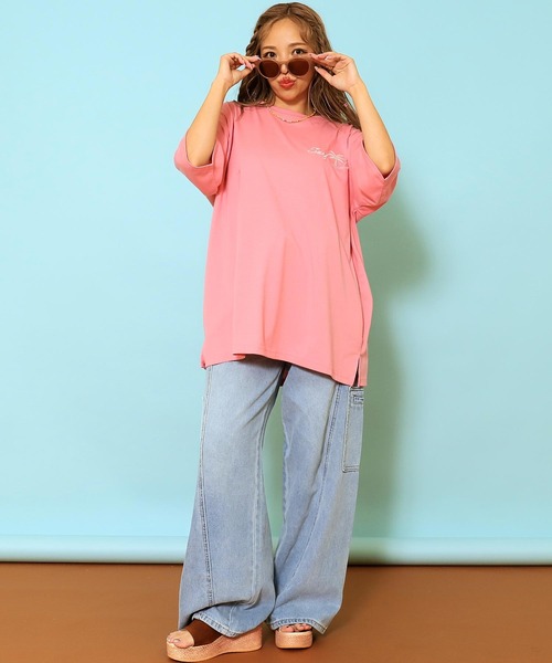 anap mimpi（アナップミンピ）の「サーフ プレート メッセージ カラー ロゴ 刺繍 Tシャツ（Tシャツ/カットソー・レディース・ブラウン/ピンク/ブルー/オフホワイト・FREE）」の17枚目の写真