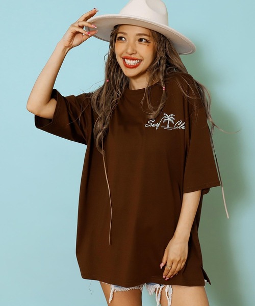 anap mimpi（アナップミンピ）の「サーフ プレート メッセージ カラー ロゴ 刺繍 Tシャツ（Tシャツ/カットソー・レディース・ブラウン/ピンク/ブルー/オフホワイト・FREE）」の18枚目の写真