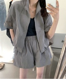 WEGO | WEGO/ナイロン風ジャケット/ショートパンツ半袖上下セットアップ(ブルゾン)
