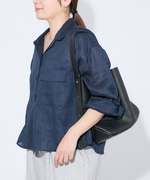 JOURNAL STANDARD(ジャーナルスタンダード)の「《追加2》リネンレギュラーロールアップシャツ(シャツ/ブラウス・レディース・ホワイト/ネイビー/イエロー・FREE)」の7枚目の写真