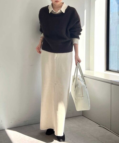 GALLARDAGALANTE（ガリャルダガランテ）の「【セットアップ対応】リヨセルスリットスカート（スカート・レディース・ベージュ/ブラウン/アイボリー/オリーブ・0/1/X-SMALL）」の10枚目の写真