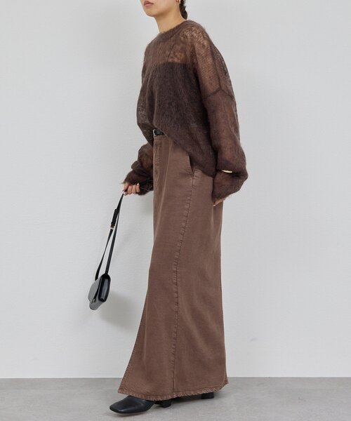 GALLARDAGALANTE（ガリャルダガランテ）の「【セットアップ対応】リヨセルスリットスカート（スカート・レディース・ベージュ/ブラウン/アイボリー/オリーブ・0/1/X-SMALL）」の16枚目の写真