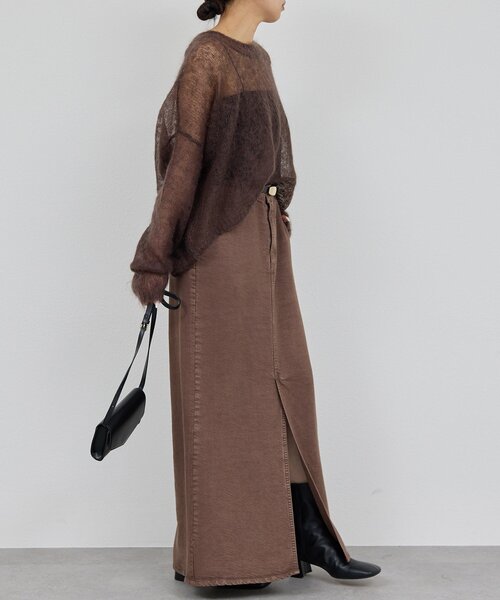 GALLARDAGALANTE（ガリャルダガランテ）の「【セットアップ対応】リヨセルスリットスカート（スカート・レディース・ベージュ/ブラウン/アイボリー/オリーブ・0/1/X-SMALL）」の17枚目の写真