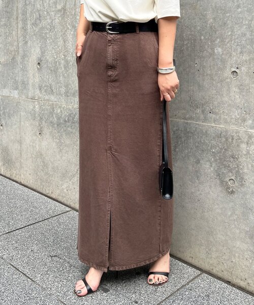 GALLARDAGALANTE（ガリャルダガランテ）の「【セットアップ対応】リヨセルスリットスカート（スカート・レディース・ベージュ/ブラウン/アイボリー/オリーブ・0/1/X-SMALL）」の19枚目の写真