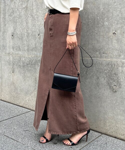 GALLARDAGALANTE（ガリャルダガランテ）の「【セットアップ対応】リヨセルスリットスカート（スカート・レディース・ベージュ/ブラウン/アイボリー/オリーブ・0/1/X-SMALL）」の20枚目の写真