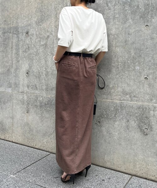 GALLARDAGALANTE（ガリャルダガランテ）の「【セットアップ対応】リヨセルスリットスカート（スカート・レディース・ベージュ/ブラウン/アイボリー/オリーブ・0/1/X-SMALL）」の22枚目の写真