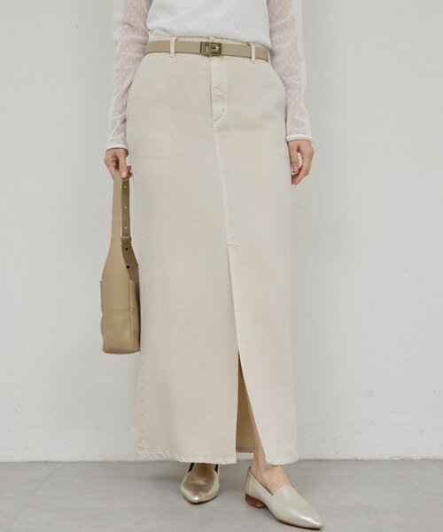 GALLARDAGALANTE（ガリャルダガランテ）の「【セットアップ対応】リヨセルスリットスカート（スカート・レディース・ベージュ/ブラウン/アイボリー/オリーブ・0/1/X-SMALL）」の7枚目の写真