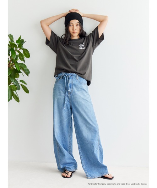 Ungrid（アングリッド）の「FordロゴTee（Tシャツ/カットソー・レディース・ピンク/オフホワイト/チャコールグレー・FREE）」の4枚目の写真