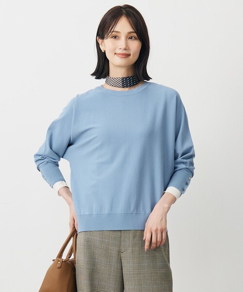 J.PRESS Ladies(J.プレス レディス)の「VIGODA ドルマンスリーブ ニット(ニット/セーター・レディース・オレンジ系/イエロー系/ベージュ系/サックスブルー系・SMALL)」の3枚目の写真