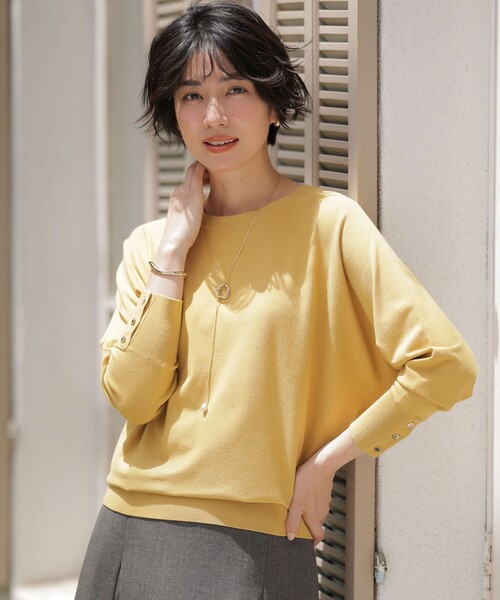 J.PRESS Ladies(J.プレス レディス)の「VIGODA ドルマンスリーブ ニット(ニット/セーター・レディース・オレンジ系/イエロー系/ベージュ系/サックスブルー系・SMALL)」の6枚目の写真