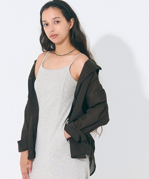 coca(coca)(コカ)の「外で着られるブラワンピース OUT BRA リブキャミワンピース(ワンピース・レディース・グレー/ブラック・M/L/S)」の12枚目の写真