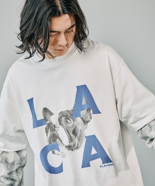 BAYFLOW（ベイフロー）の「ドッグフェイスデザインTシャツ（Tシャツ/カットソー・メンズ・ブラック/ホワイト・LARGE/MEDIUM）」の2枚目の写真