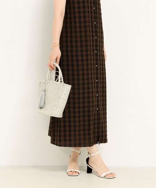 MICO COULIER（ミコクリエ）の「ヴィンテージギンガムワンピース（ワンピース・レディース・ブラウン系その他/ブラック系その他・38）」の6枚目の写真