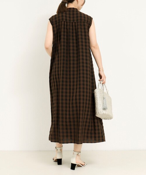 MICO COULIER（ミコクリエ）の「ヴィンテージギンガムワンピース（ワンピース・レディース・ブラウン系その他/ブラック系その他・38）」の8枚目の写真