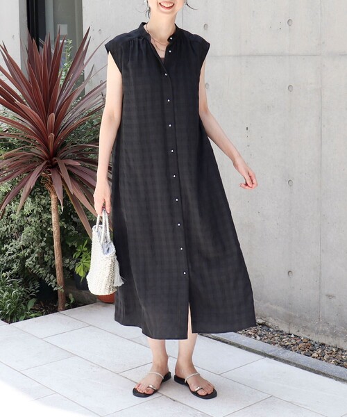 MICO COULIER（ミコクリエ）の「ヴィンテージギンガムワンピース（ワンピース・レディース・ブラウン系その他/ブラック系その他・38）」の9枚目の写真