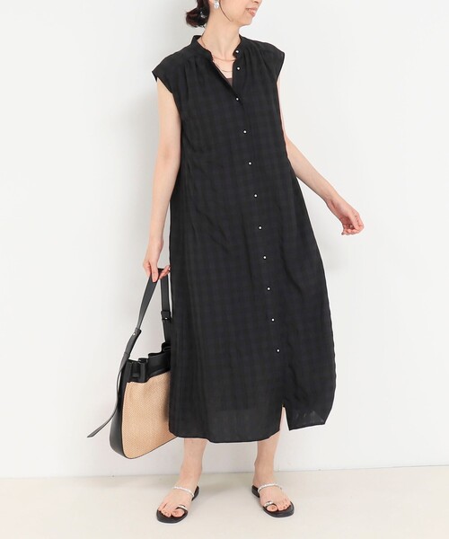 MICO COULIER（ミコクリエ）の「ヴィンテージギンガムワンピース（ワンピース・レディース・ブラウン系その他/ブラック系その他・38）」の16枚目の写真